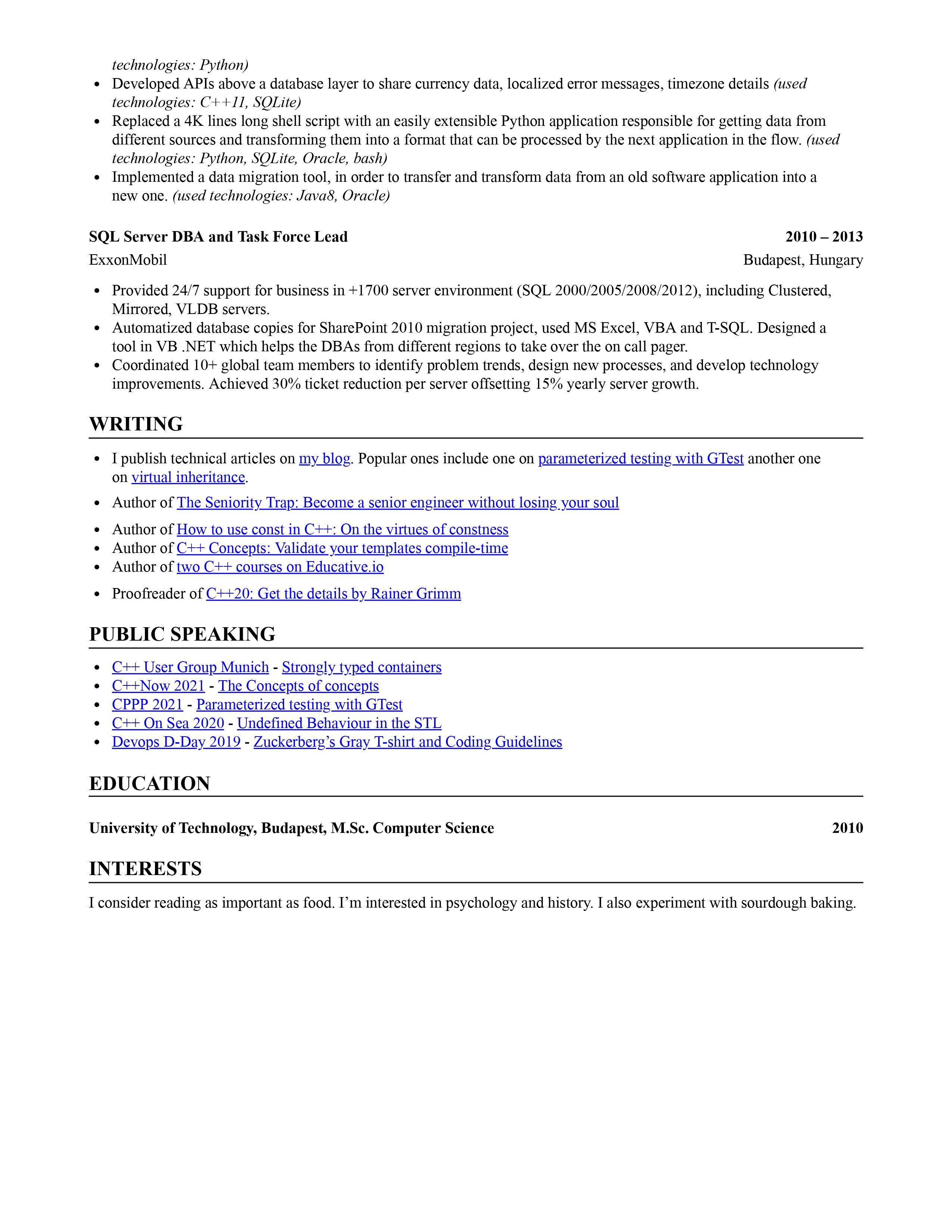 My new resume page 2